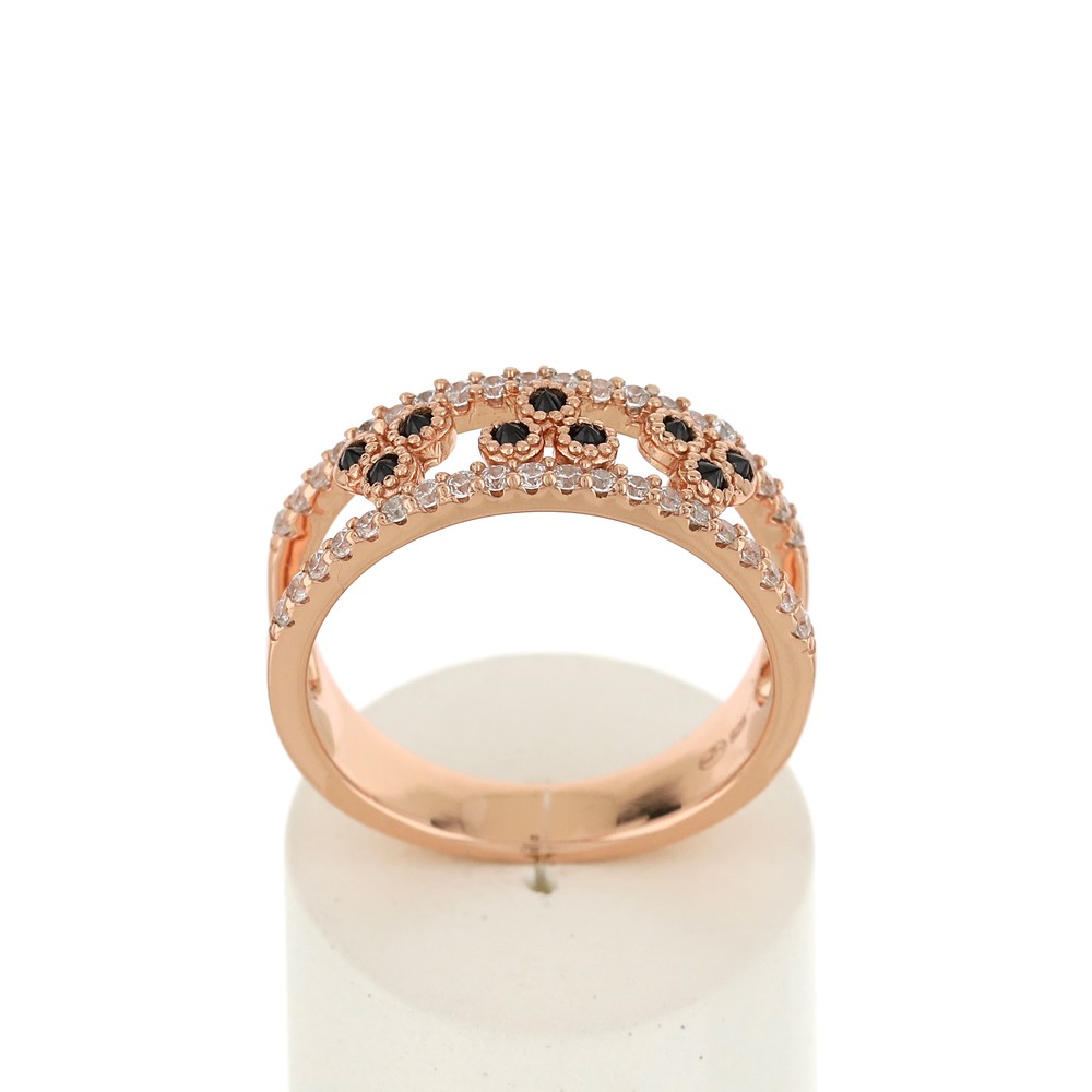 Bague argent 925 rose zirconia - vue 360