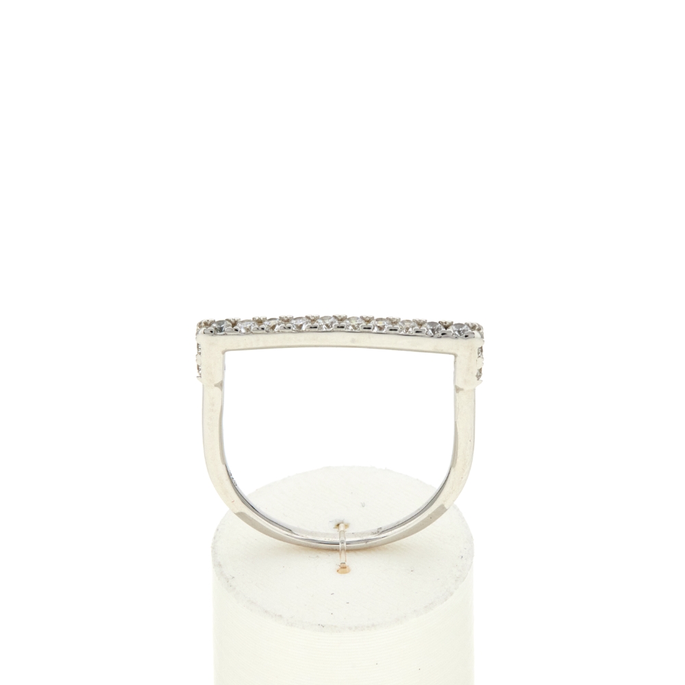 Bague argent 925 et zirconias - vue 360