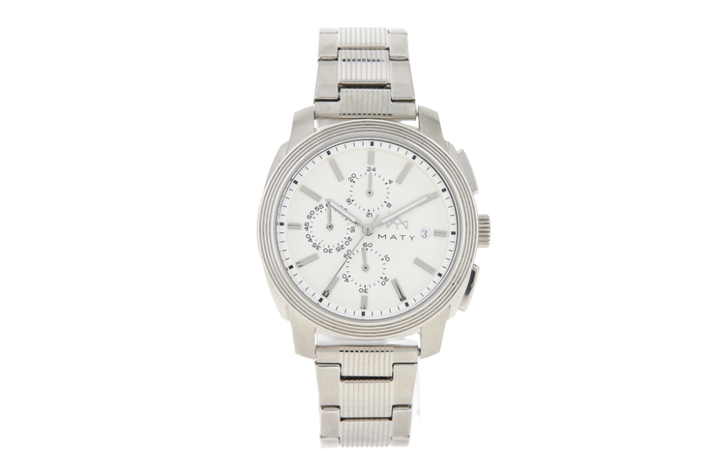 Montre MATY homme, bracelet acier inoxydable - vue 360