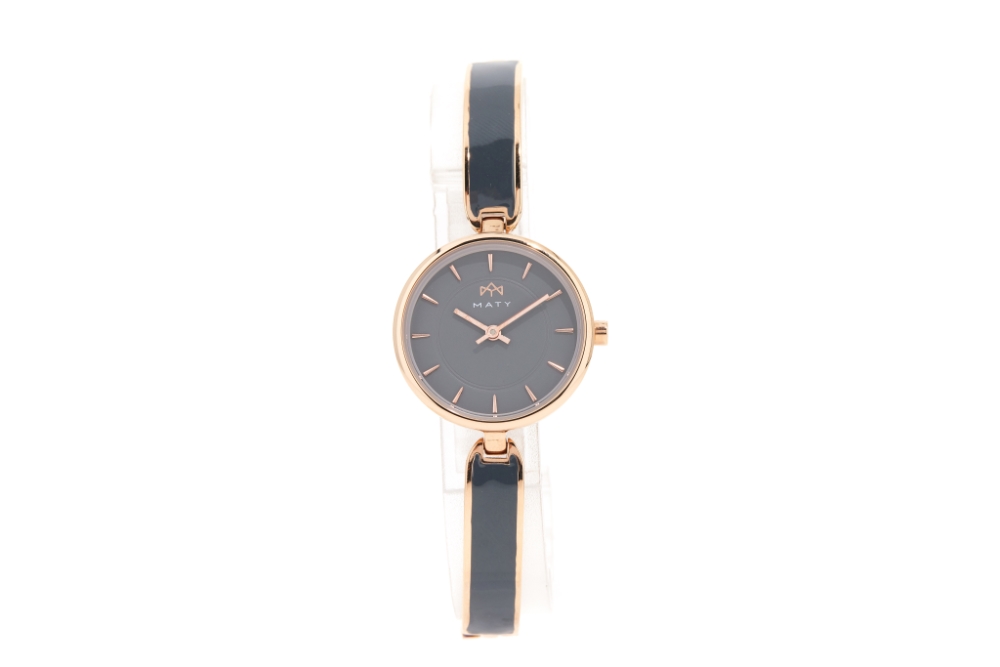 Montre MATY femme, bracelet acier inoxydable bicolore - vue 360