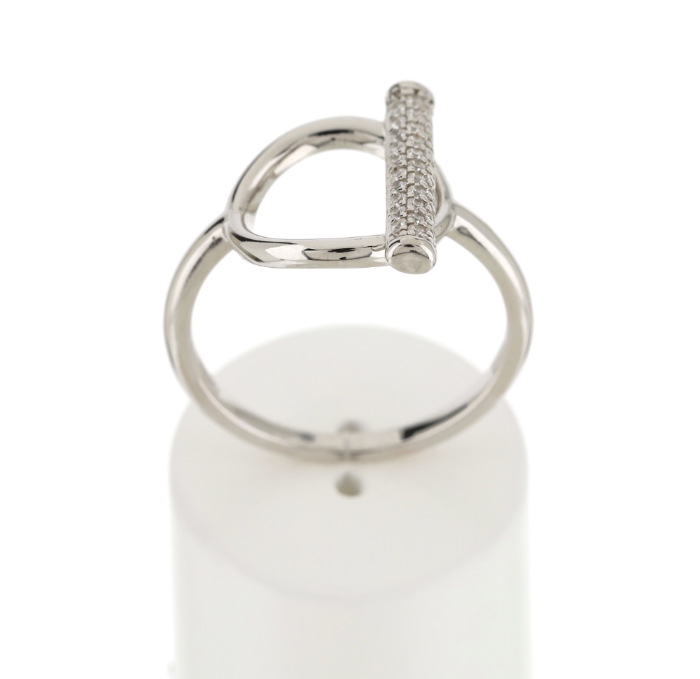 Bague argent 925 zirconias - vue 360