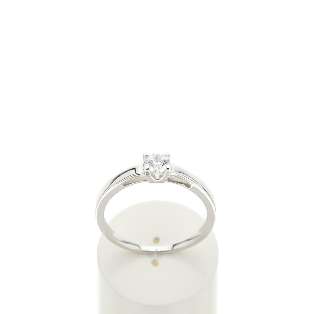 Solitaire or 750 blanc diamant HP1 0.25 carat - vue 360