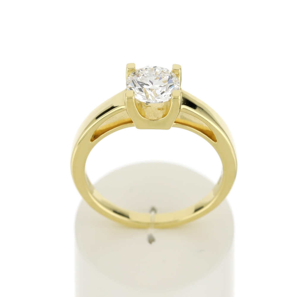 Solitaire or 750 jaune diamant HP1 1 carat - vue 360