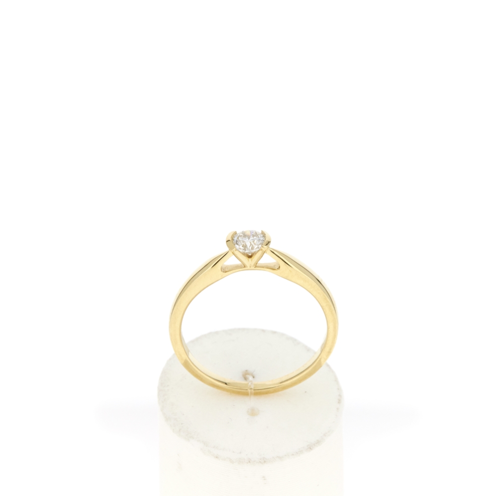 Solitaire or 750 jaune diamant HP1 0.2 carat - vue 360