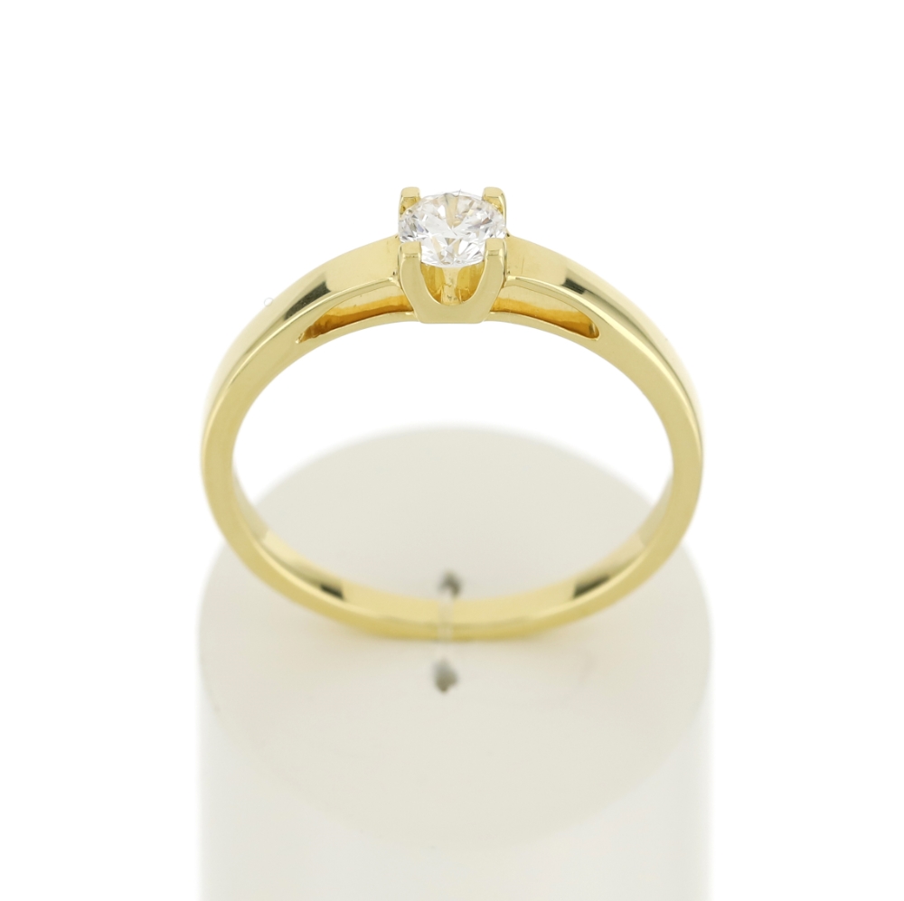 Solitaire or 750 jaune diamant HSI 0.25 carat - vue 360