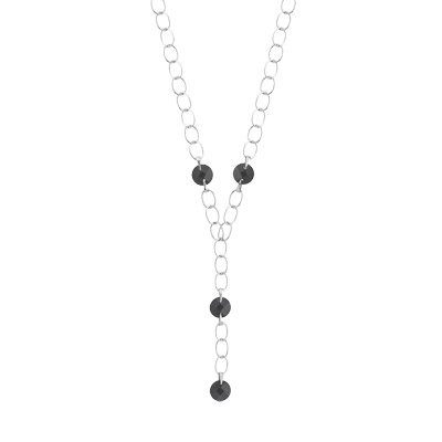 Collier argent zirconia noir - vue 1