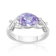 Bague argent 925 zirconia lavande