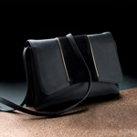 Sac pochette polyurétane noir - vue 1