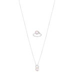 parure argent 925 perle de culture chine zirconia - vue 1