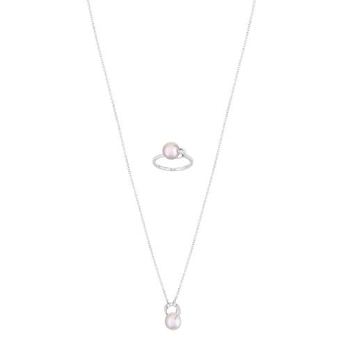 parure argent 925 perle de culture chine zirconia