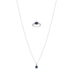 Parure argent 925 zirconia bleu et blanc - vue 1