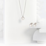 Parure argent 925 perle zirconias 45 cm - vue D1