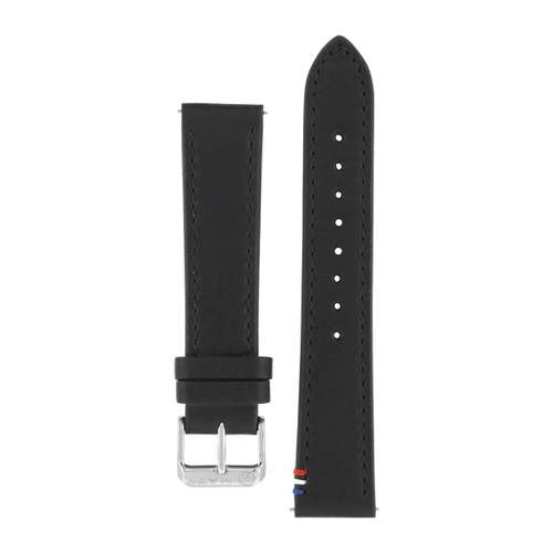 Bracelet de montre cuir noir piqué