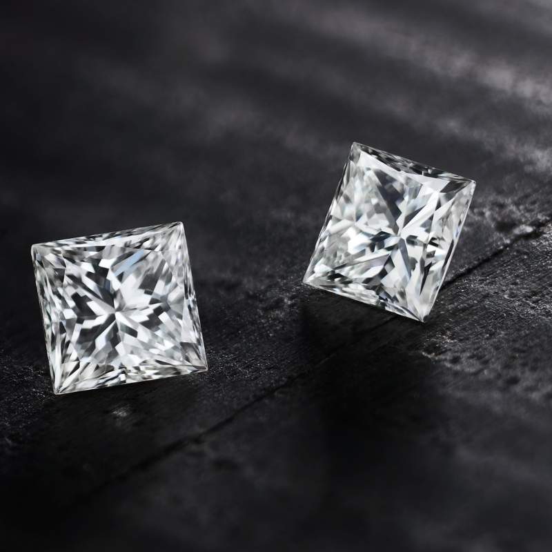 2 DIAMANTS carrés 0.77 ct. - vue D3