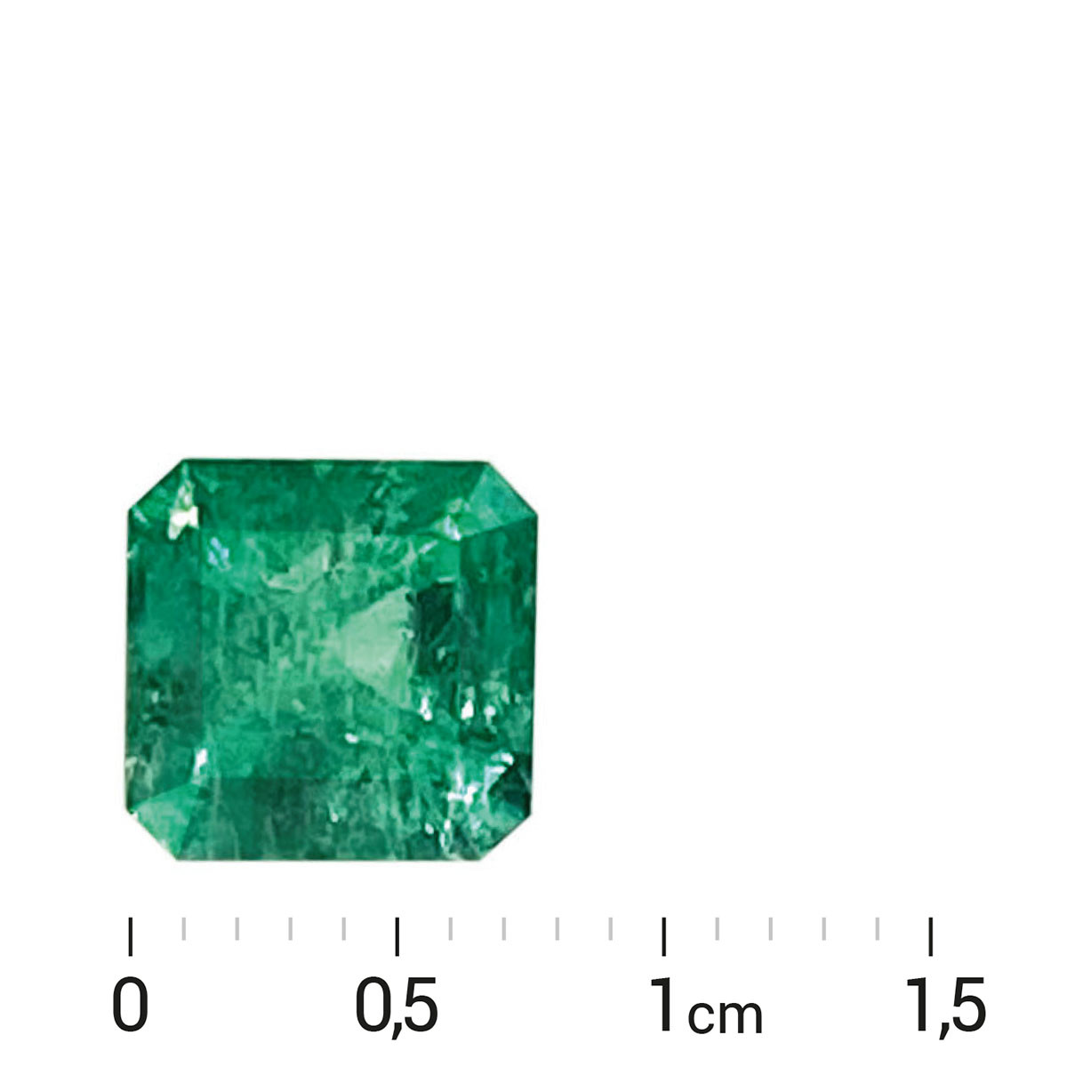 Emeraude verte forme rectangle à pans coupés, 2.25 ct. - vue D1