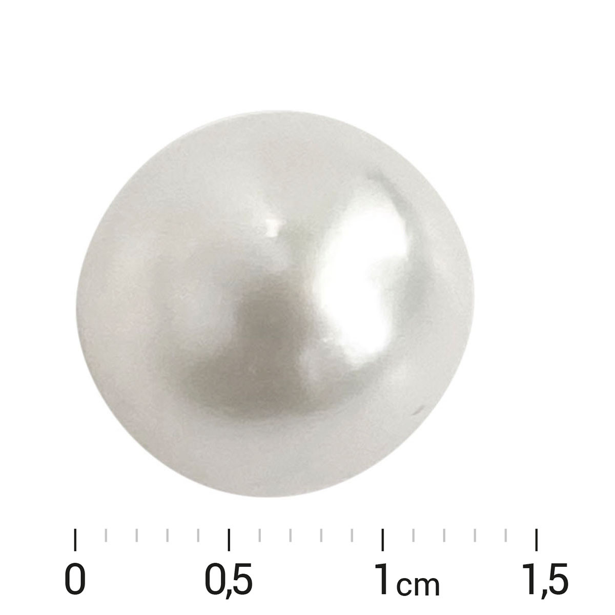 Perle blanche des mers du Sud, ronde diamètre 13 mm. - vue D1