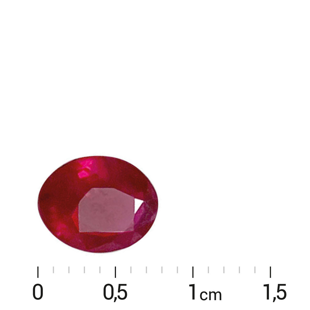 RUBIS rouge, forme ovale, 1.27 ct. - vue D1