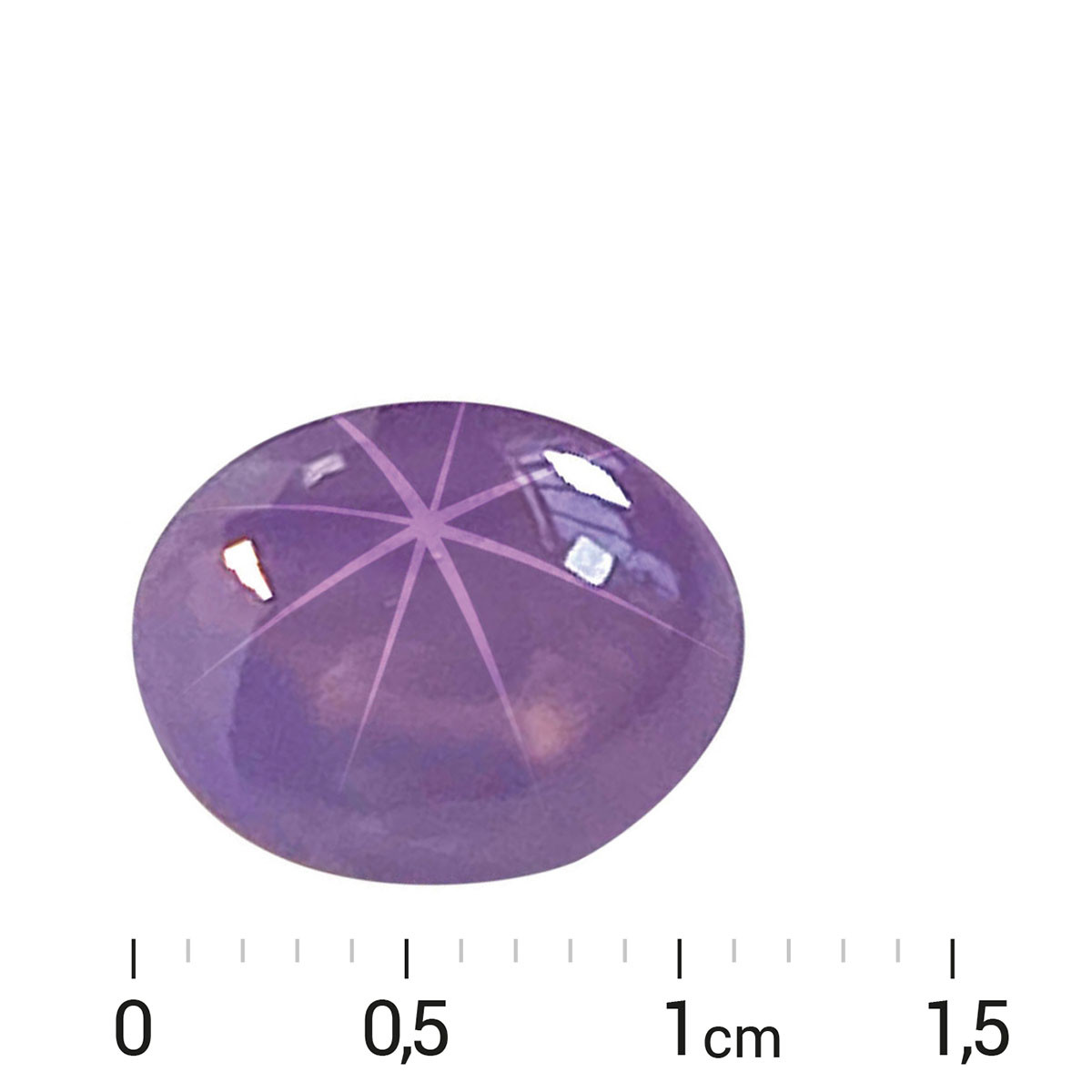 Saphir violet, fome cabochon, étoilé, 6.85 ct. - vue D1