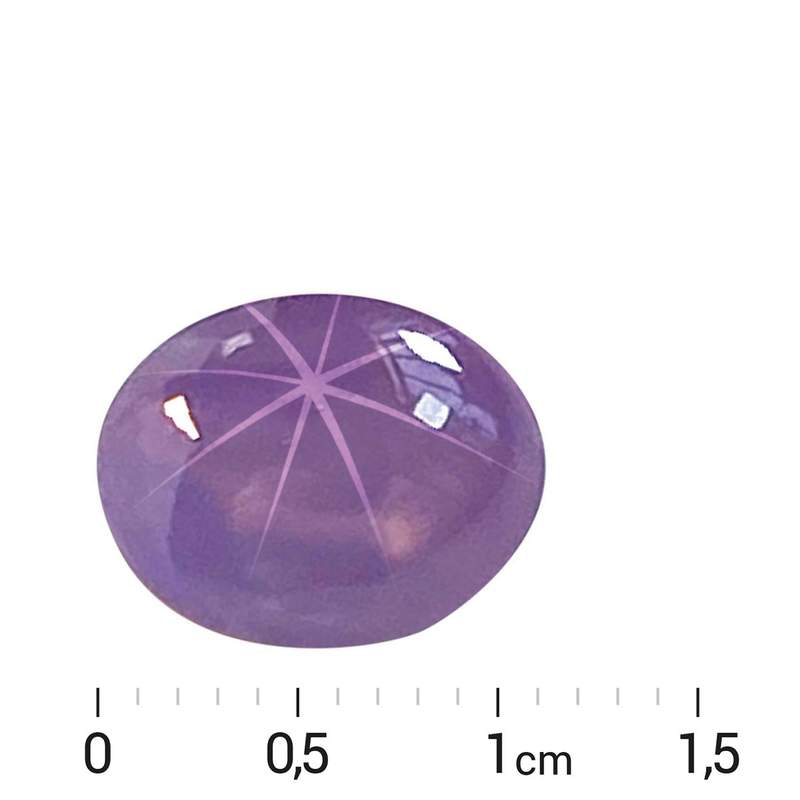 Saphir violet, fome cabochon, étoilé, 6.85 ct. - vue D1