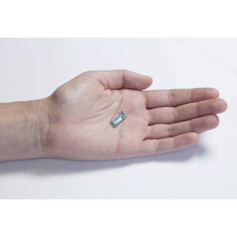 Aigue marine rectangle 3,89 ct - vue D2