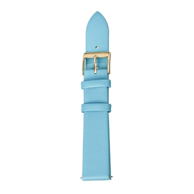 Light blue leather watch strap, 18 mm - view 1