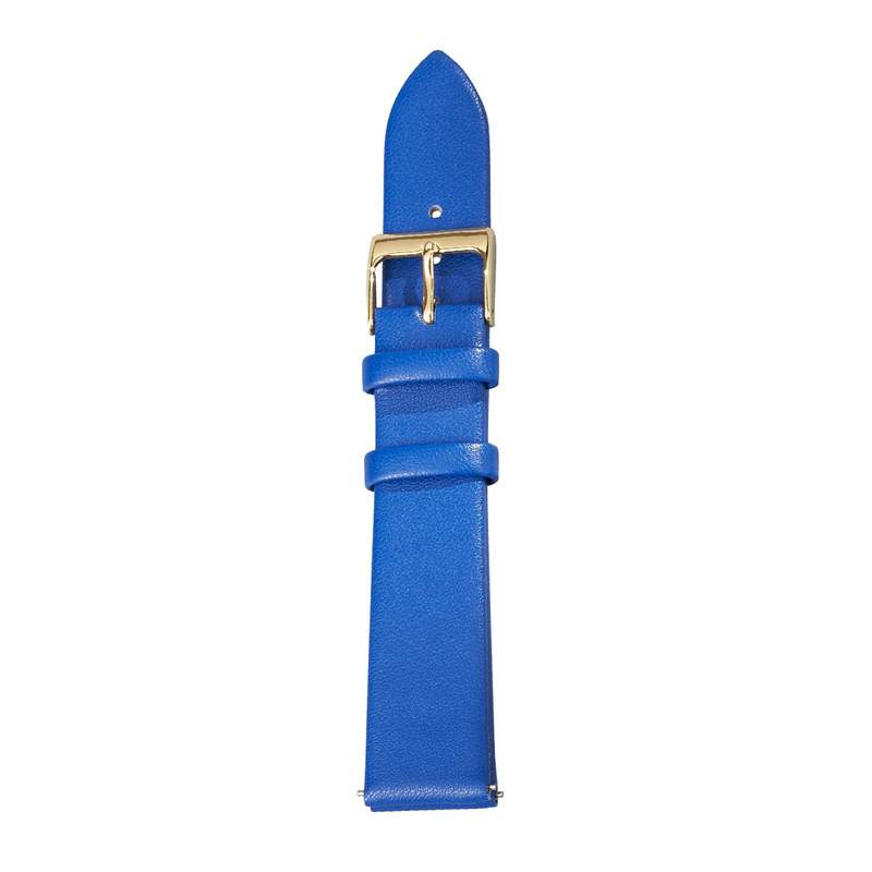 Bracelet de montre cuir bleu foncé 18 mm - vue 1