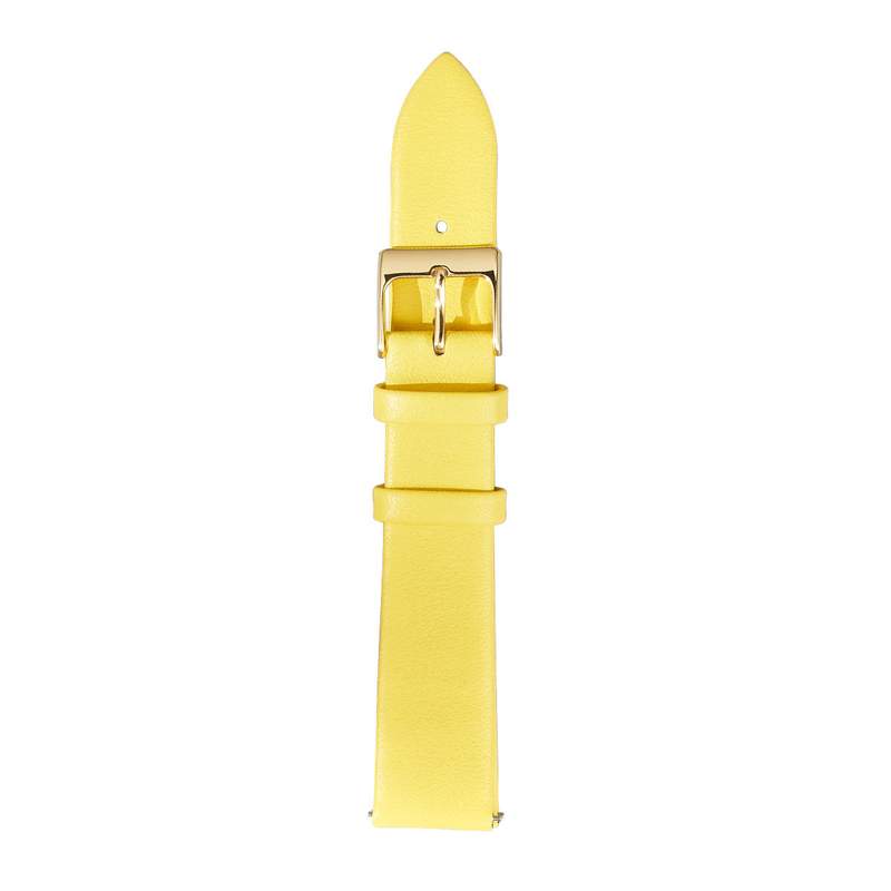 Bracelet de montre cuir jaune 18 mm - vue 1