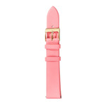18 mm pink leather watch strap - view 1