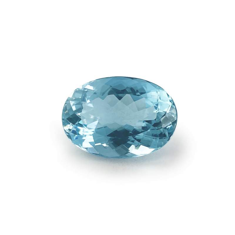 Aigue-marine bleue forme ovale 13 ct - vue 1