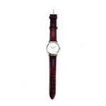 Montre personne malvoyante mixte acier bracelet cuir noir - vue D1