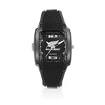 Montre et bracelet plastique noir - vue 1