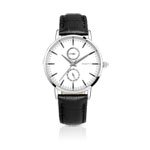 Montre acier homme bracelet cuir - vue 1