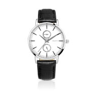 Montre acier homme bracelet cuir