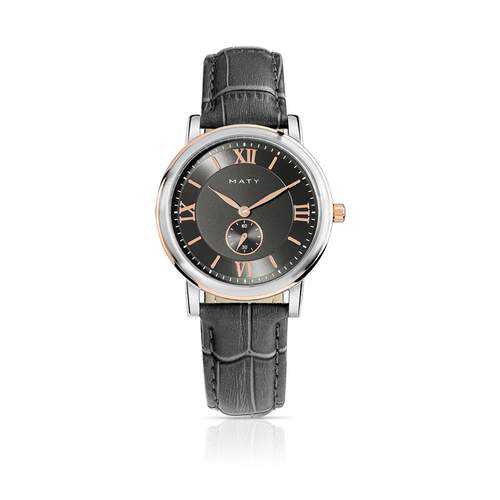 Montre acier bracelet cuir