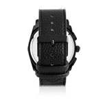 Montre homme revêtement noir bracelet cuir - vue 2