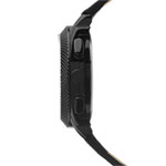 Montre homme revêtement noir bracelet cuir - vue 3