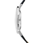 Horloge van roestvrij staal met blauwe leren band - bekijk 3