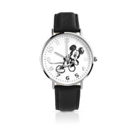 Montre Mickey chromée bracelet cuir disney