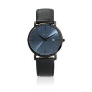 Montre acier bracelet cuir