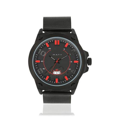Montre revêtement noir milanais