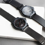 Montre revêtement noir milanais - vue D3