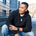 Montre revêtement noir milanais - vue porté 3