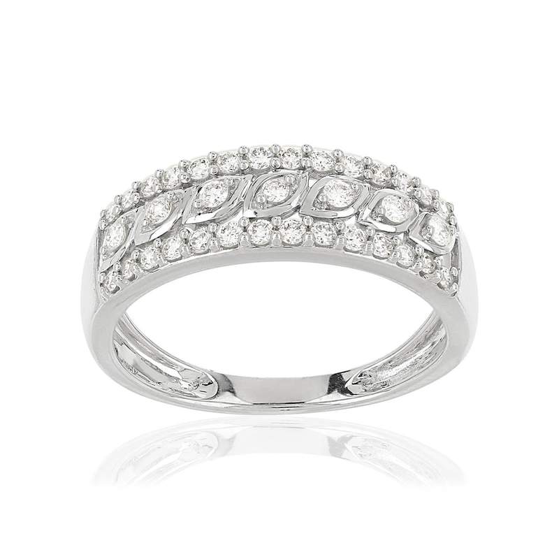 Bague MATY Or 750 blanc Diamants blancs - vue 1