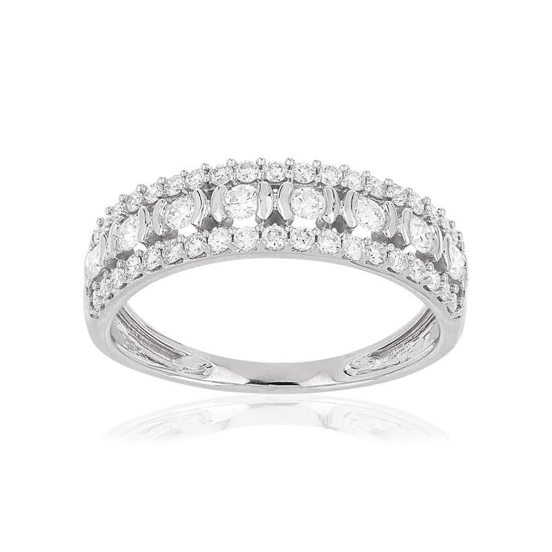 Bague MATY Or 750 blanc Diamants blancs - vue 1