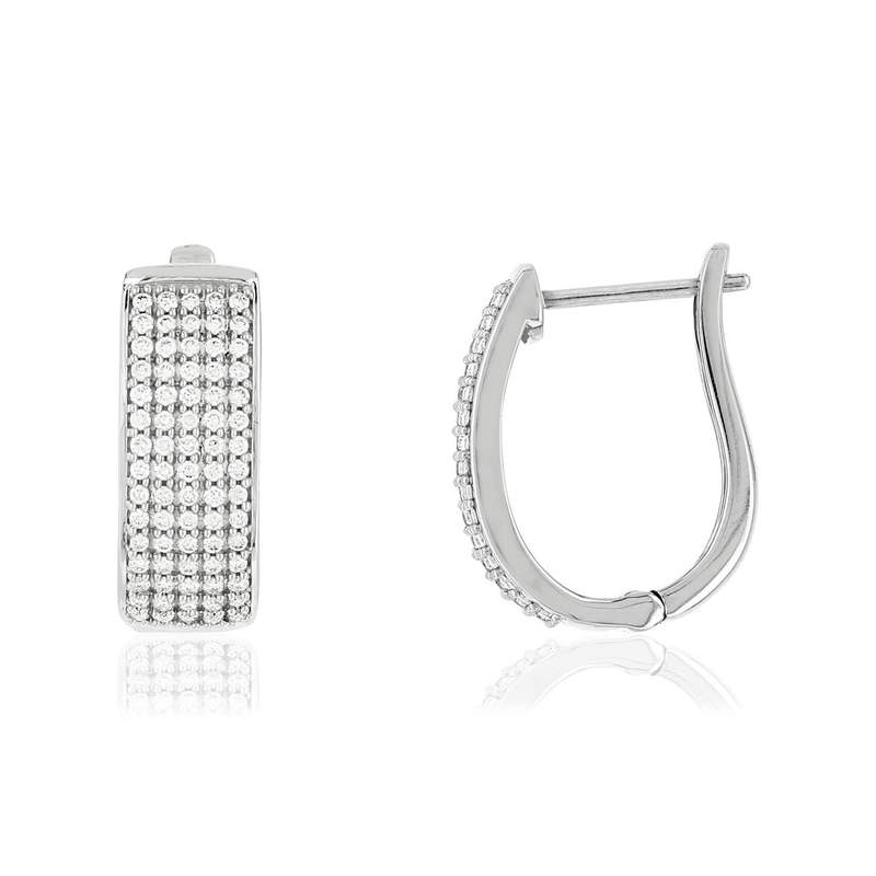 Boucles d'oreilles MATY Or 750 blanc Diamants - vue 1