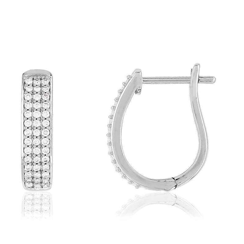 Boucles d'oreilles MATY Or 750 blanc Diamants - vue 1