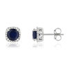 Boucles d'oreilles MATY Or 750 blanc Saphirs bleus et Diamants - vue V1