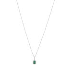 Collier MATY Or 750 blanc Emeraude et Diamants - vue 1