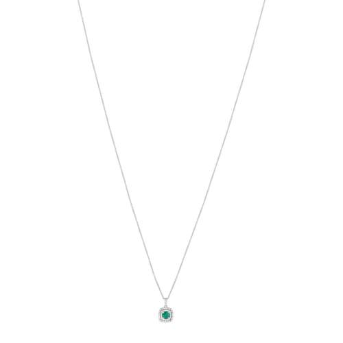 MATY Smaragd en diamanten collier in 750 witgoud