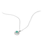 Collier MATY Or 750 blanc Emeraude et Diamants - vue 4